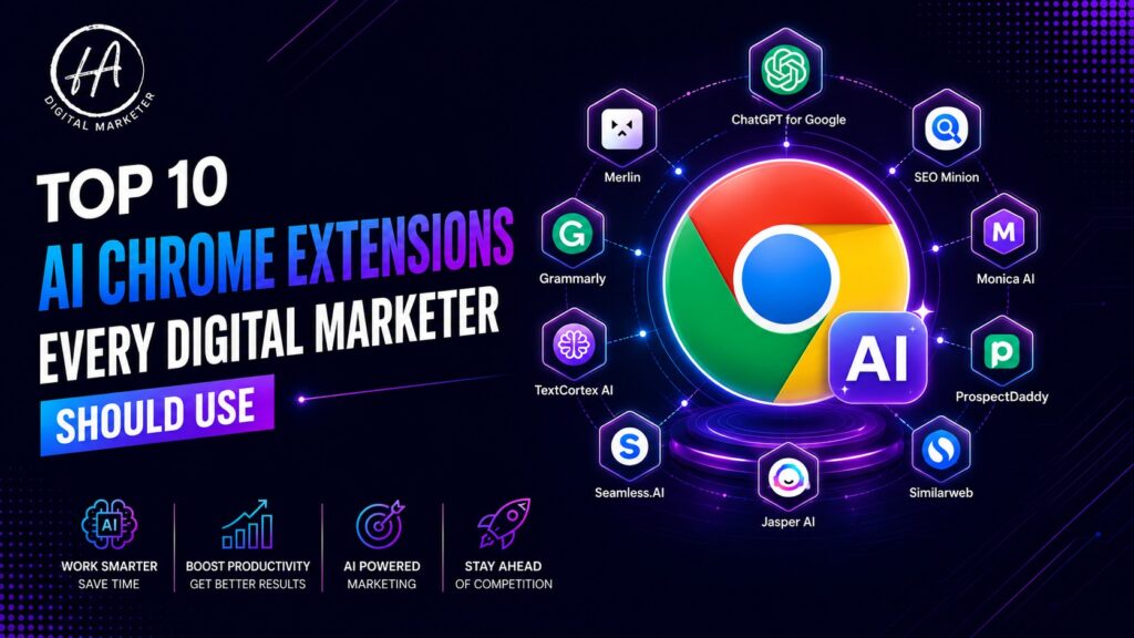 Top 10 AI Chrome Extensions Every Digital Marketer Should Use